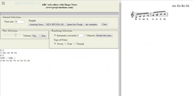 Figure 1 - ABC with Shape Notes