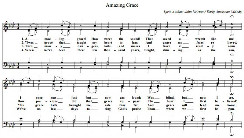 Figure 13 - Amazing Grace in the 7 shape note tradition