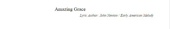 Figure 5 Amazing Grace ABC Tune Header