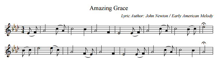 Figure 8 - Amazing Grace - Soprano voice